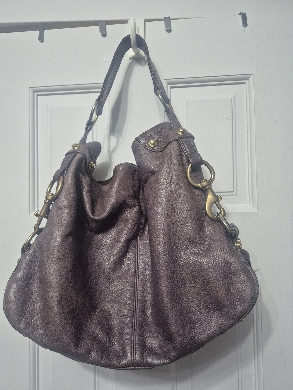 Vintage Rebecca Minkoff Nikki Leather Hobo Bag - Eggplant Purple (Y2K)
